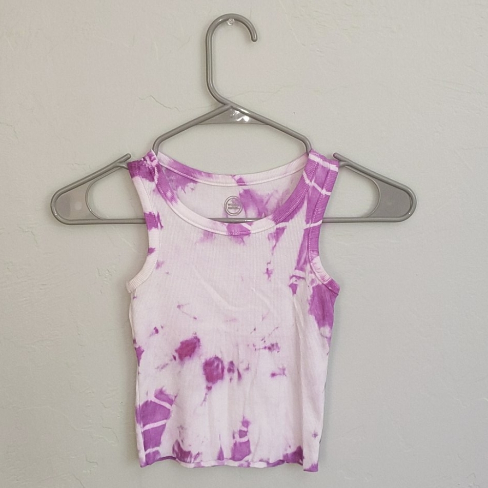 PURPLE TIE DYE CROPPED TANK